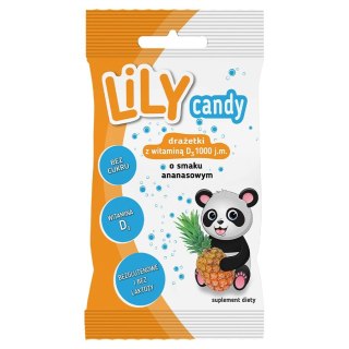 Drażetki o smaku ananasowym z witaminą C i D LILY Candy, 40g