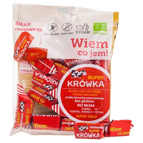 Krówki bezmleczne truskawkowe bezglutenowe Super Krówka BIO 150g