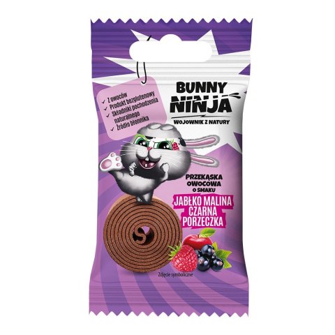 Przekąska owocowa o smaku jabłko-malina-czarna porzeczka Bunny Ninja, 15g