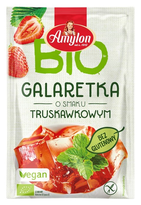 GALARETKA Z AGAREM O SMAKU TRUSKAWKOWYM BEZGLUTENOWA BIO 40 g - AMYLON