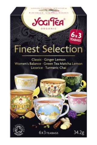 HERBATKA FINEST SELECTION (MIX HERBATEK) BIO (6 x 3 TOREBKI) 34,2 g - YOGI TEA