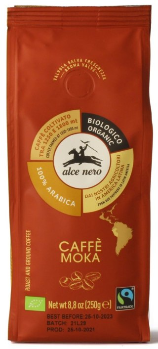 KAWA MIELONA ARABICA 100 % MOKA FAIR TRADE GÓRSKA BIO 250 g - ALCE NERO