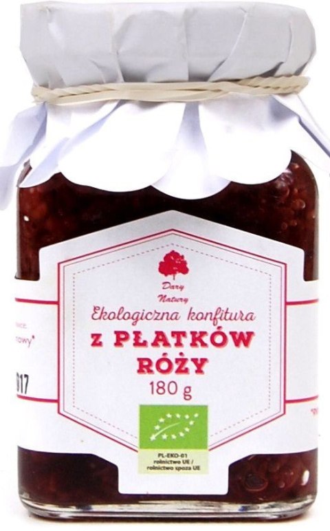 KONFITURA Z PŁATKÓW RÓŻY BIO 180 g - DARY NATURY