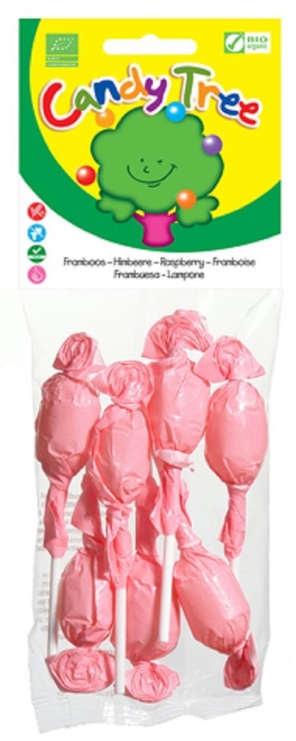 LIZAKI OKRĄGŁE O SMAKU MALINOWYM BEZGLUTENOWE BIO (7 x 10 g) 70 g - CANDY TREE