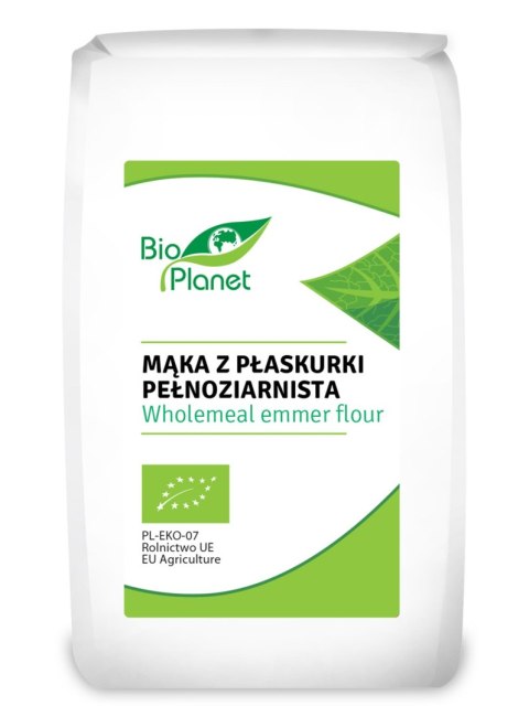 MĄKA Z PŁASKURKI PEŁNOZIARNISTA BIO 500 g - BIO PLANET