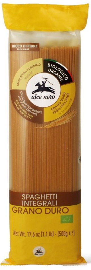 MAKARON (SEMOLINOWY RAZOWY) SPAGHETTI BIO 500 g - ALCE NERO