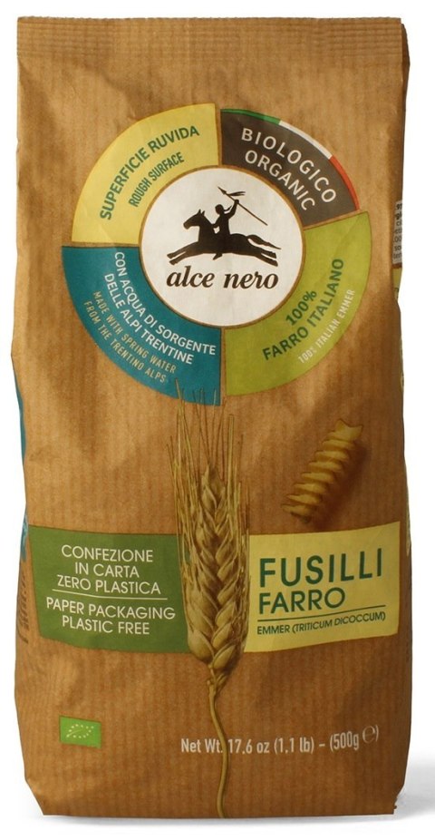 MAKARON (Z PŁASKURKI) FUSILLI BIO 500 g - ALCE NERO