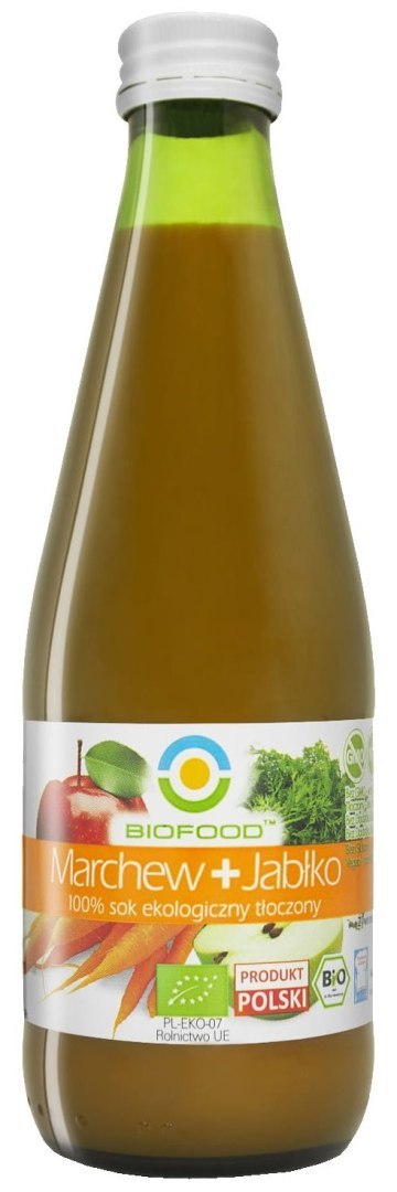 SOK JABŁKOWO - MARCHWIOWY NFC BEZGLUTENOWY BIO 300 ml - BIO FOOD