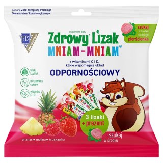 Zdrowy Lizak Mniam-Mniam z witaminami C i D, które wspomagają układ ODPORNOŚCIOWY Starpharma, 23g