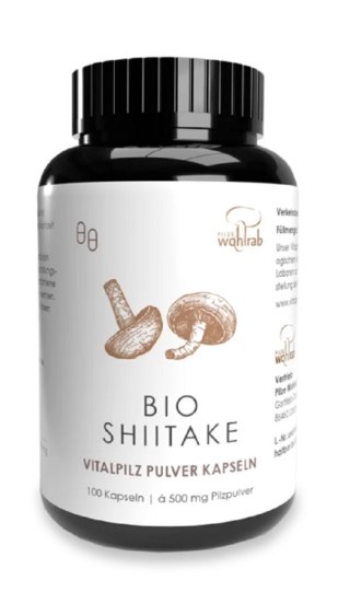 GRZYBY SHIITAKE BIO (500 mg) 100 KAPSUŁEK - PILZE WOHLRAB