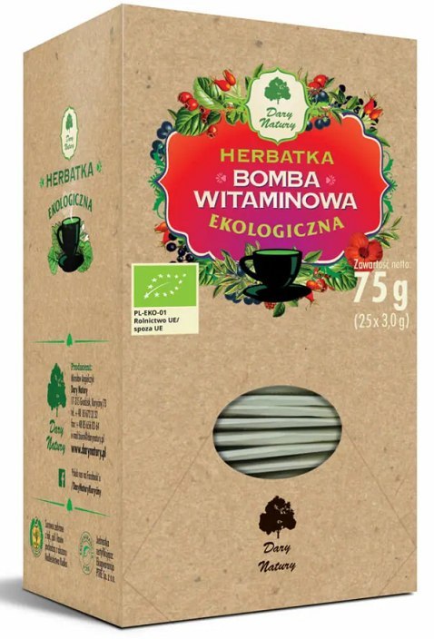 HERBATKA BOMBA WITAMINOWA BIO (25 x 3 g) 75 g - DARY NATURY