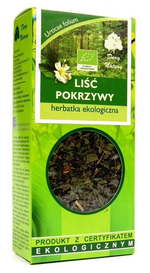 HERBATKA LIŚĆ POKRZYWY BIO 25 g - DARY NATURY