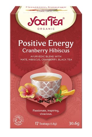 HERBATKA POZYTYWNA ENERGIA ŻURAWINA - HIBISKUS (POSITIVE ENERGY CRANBERRY HIBISCUS) BIO (17 x 1,8 g) 30,6 g - YOGI TEA