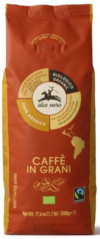 KAWA ZIARNISTA ARABICA 100 % FAIR TRADE BIO 500 g - ALCE NERO