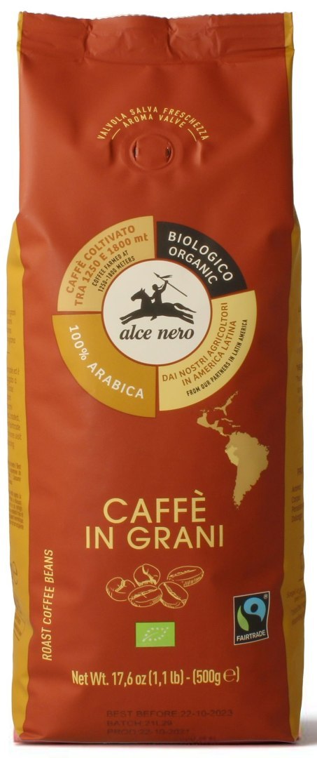 KAWA ZIARNISTA ARABICA 100 % FAIR TRADE BIO 500 g - ALCE NERO