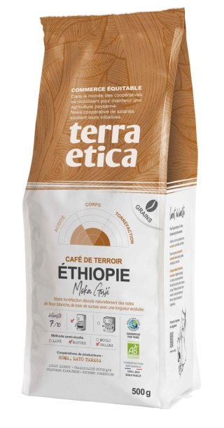 KAWA ZIARNISTA ARABICA 100 % MOKA GUJI ETIOPIA FAIR TRADE BIO 500 g - TERRA ETICA