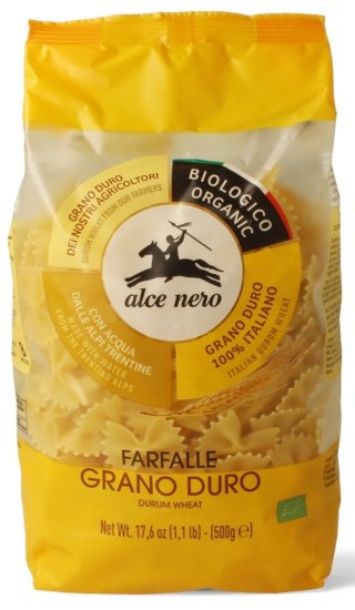 MAKARON (SEMOLINOWY) FARFALLE BIO 500 g - ALCE NERO