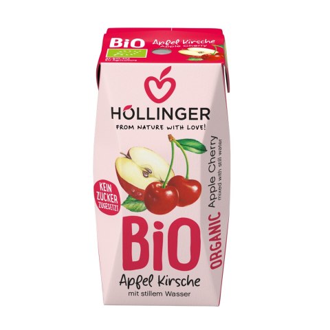 NEKTAR JABŁKOWO - WIŚNIOWY BEZ DODATKU CUKRÓW BIO 200 ml - HOLLINGER