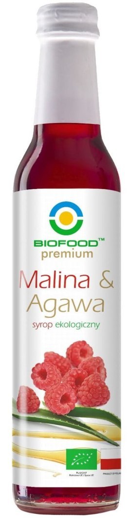 SYROP MALINA Z AGAWĄ BIO 250 ml - BIO FOOD