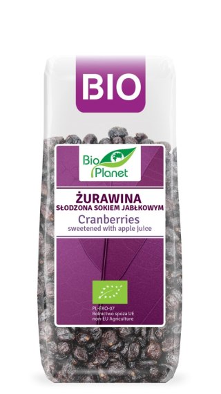 ŻURAWINA SŁODZONA SOKIEM JABŁKOWYM BIO 100 g - BIO PLANET