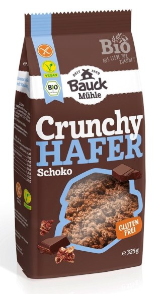 CRUNCHY OWSIANE KAKAOWE BEZGLUTENOWE BIO 325 g - BAUCK HOF