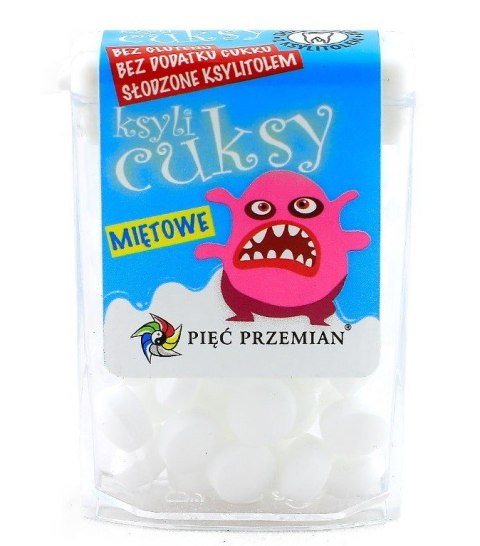 CUKIERKI Z KSYLITOLU KSYLICUKSY O SMAKU MIĘTOWYM BEZGLUTENOWE 13 g - PIĘĆ PRZEMIAN CUKIERKI Z KSYLITOLU KSYLICUKSY O SMAKU MIĘTOWYM BEZGLUTENOWE 13 g - PIĘĆ PRZEMIAN