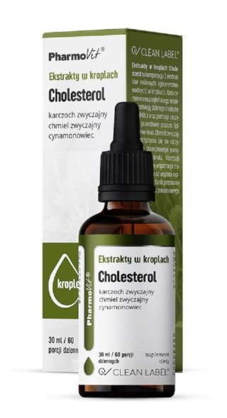 EKSTRAKTY W KROPLACH NA PRAWIDŁOWY POZIOM CHOLESTEROLU BEZGLUTENOWE 30 ml - PHARMOVIT (CLEAN LABEL)