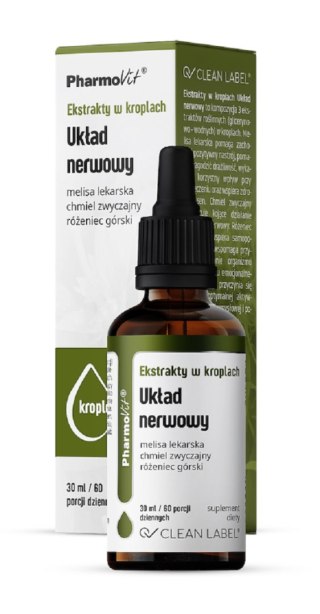 EKSTRAKTY W KROPLACH NA UKŁAD NERWOWY BEZGLUTENOWE 30 ml - PHARMOVIT (CLEAN LABEL)