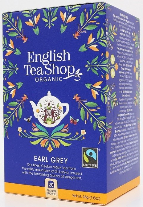 HERBATA CZARNA EARL GREY FAIR TRADE BIO (20 x 2,25 g) 45 g - ENGLISH TEA SHOP ORGANIC