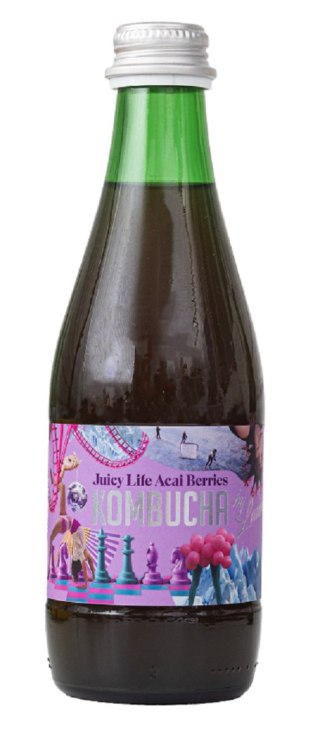 KOMBUCHA O SMAKU JAGÓD ACAI (JUICY LIFE ACAI BERRIES) BIO 330 ml - KOMBUCHA BY LAURENT