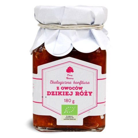 KONFITURA Z OWOCÓW DZIKIEJ RÓŻY BIO 180 g - DARY NATURY KONFITURA Z OWOCÓW DZIKIEJ RÓŻY BIO 180 g - DARY NATURY