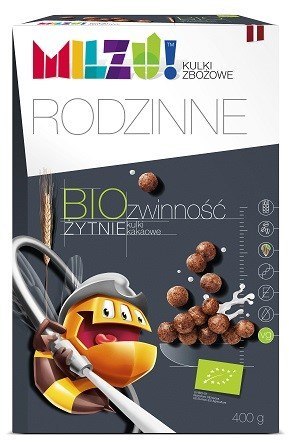 KULKI ŻYTNIO - OWSIANE KAKAOWE "ZWINNOŚĆ" BIO 400 g - MILZU