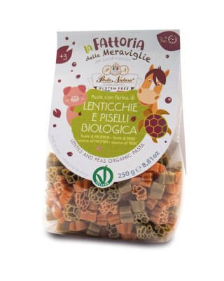 MAKARON (Z SOCZEWICY I GROSZKU) DLA DZIECI ZWIERZĘTA BEZGLUTENOWY BIO 250 g - PASTA NATURA