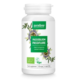 MĘCZENNICA CIELISTA (PASSIFLORA) BIO (125 mg) 120 KAPSUŁEK - PURASANA