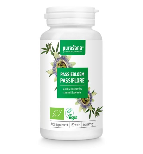 MĘCZENNICA CIELISTA (PASSIFLORA) BIO (125 mg) 120 KAPSUŁEK - PURASANA