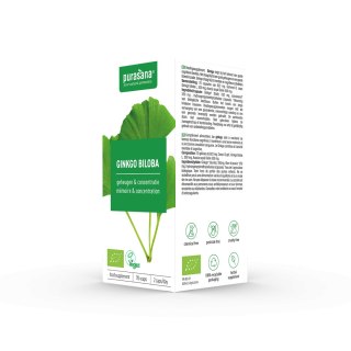 MIŁORZĄB JAPOŃSKI (GINKGO BILOBA) BIO (250 mg) 70 KAPSUŁEK - PURASANA