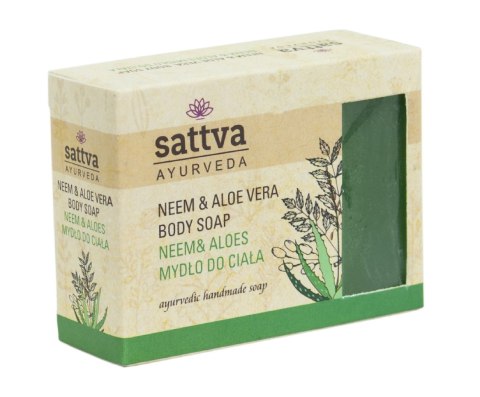 MYDŁO W KOSTCE DO CIAŁA NEEM I ALOES 125 g - SATTVA (AYURVEDA)