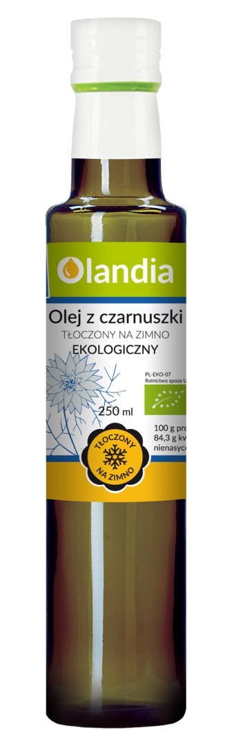 OLEJ Z CZARNUSZKI TŁOCZONY NA ZIMNO BIO 250 ml - OLANDIA