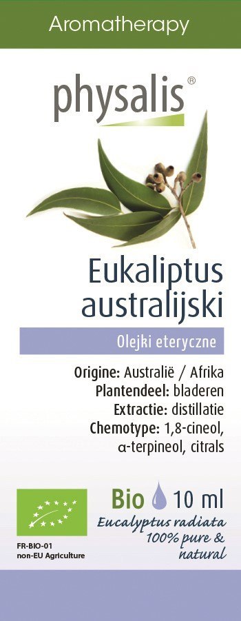 OLEJEK ETERYCZNY EUKALIPTUS AUSTRALIJSKI BIO 10 ml - PHYSALIS