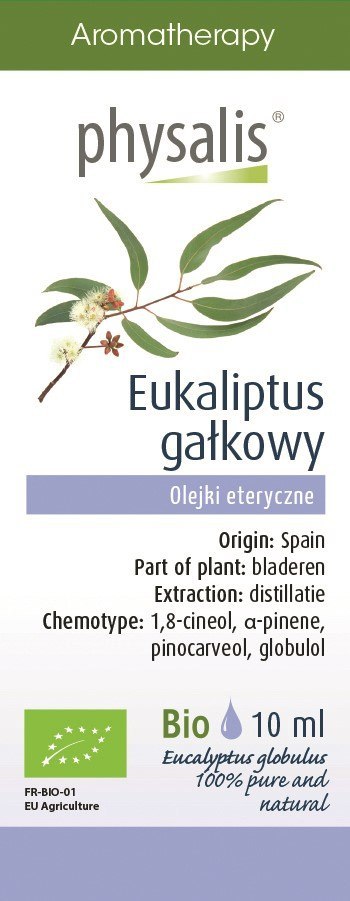 OLEJEK ETERYCZNY EUKALIPTUS GAŁKOWY BIO 10 ml - PHYSALIS