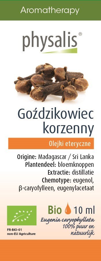 OLEJEK ETERYCZNY GOŹDZIKOWIEC KORZENNY BIO 10 ml - PHYSALIS