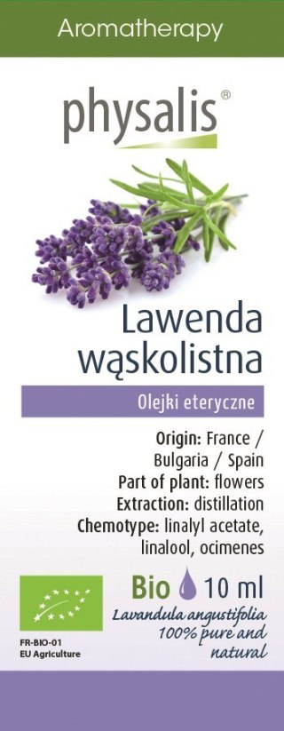 OLEJEK ETERYCZNY LAWENDA WĄSKOLISTNA BIO 10 ml - PHYSALIS