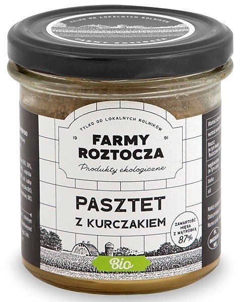 PASZTET DROBIOWO - WIEPRZOWY BIO 180 g (SŁOIK) - FARMY ROZTOCZA