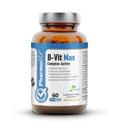 WITAMINA B COMPLEX BEZGLUTENOWA 60 KAPSUŁEK - PHARMOVIT (CLEAN LABEL) WITAMINA B COMPLEX BEZGLUTENOWA 60 KAPSUŁEK - PHARMOVIT (CLEAN LABEL)