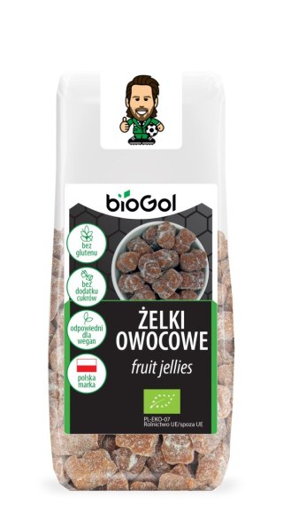 ŻELKI OWOCOWE BEZ DODATKU CUKRÓW BEZGLUTENOWE BIO 90 g - BIOGOL