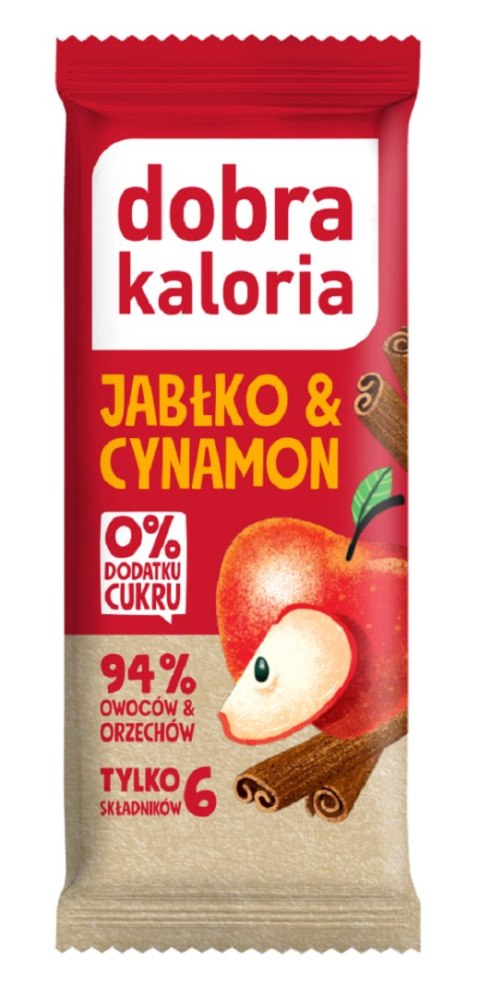 BATON DAKTYLOWY JABŁKO & CYNAMON BEZ DODATKU CUKRÓW 35 g - DOBRA KALORIA