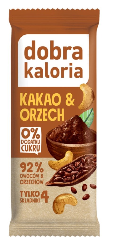 BATON DAKTYLOWY KAKAO & ORZECH BEZ DODATKU CUKRÓW 35 g - DOBRA KALORIA