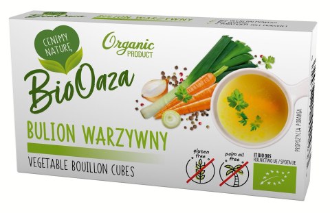 BULION - KOSTKI WARZYWNE BEZ DODATKU CUKRÓW BEZGLUTENOWE BIO (6 x 11 g) 66 g - BIOOAZA