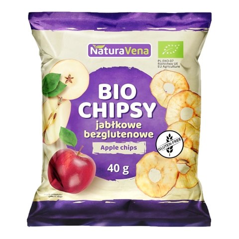 CHIPSY JABŁKOWE BEZGLUTENOWE BIO 40 g - NATURAVENA