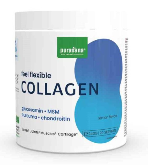 KOLAGEN O SMAKU CYTRYNOWYM FEEL FLEXIBLE BEZGLUTENOWY 240 g - PURASANA KOLAGEN O SMAKU CYTRYNOWYM FEEL FLEXIBLE BEZGLUTENOWY 240 g - PURASANA